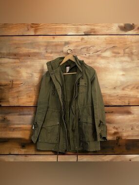 mark. by AVON Army Style Canvas Cargo Jacket Women's Size Small Pockets